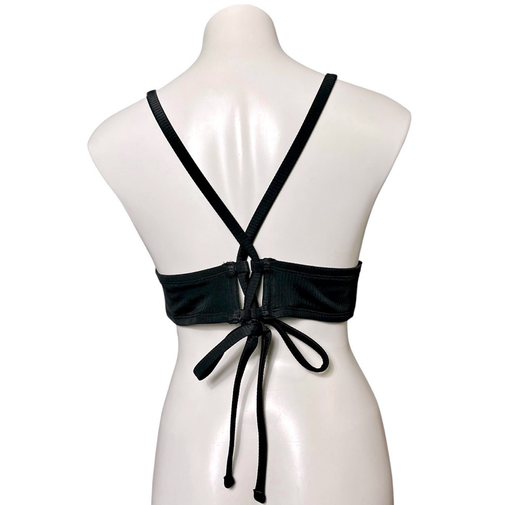 Wild Fable Ribbed Bikini Top Black Size 1X (16-18) New - Picture 4 of 5